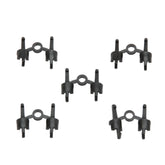 Five black spare couplings arranged in a pattern, compatible with Bruder toy vehicles.